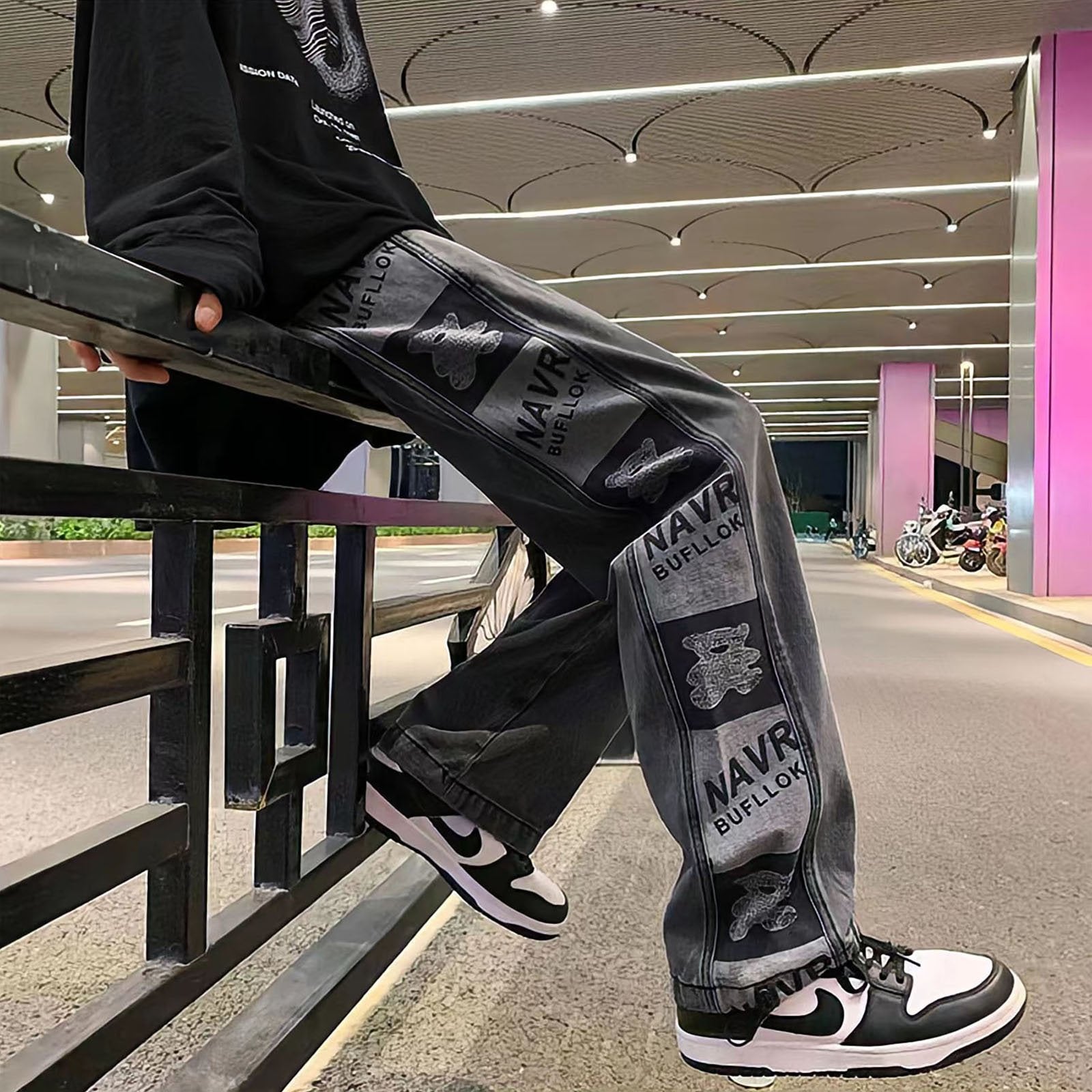 Straight Baggy Pants Vintage Korean Streetwear Y2k-Veeddydropshipping