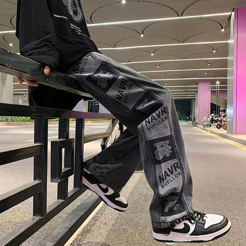 Straight Baggy Pants Vintage Korean Streetwear Y2k-Veeddydropshipping