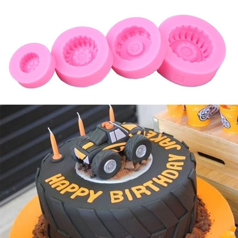 Silicone Cake Mold Tires Wheel Pattern DIY-HA01206-Veeddydropshipping