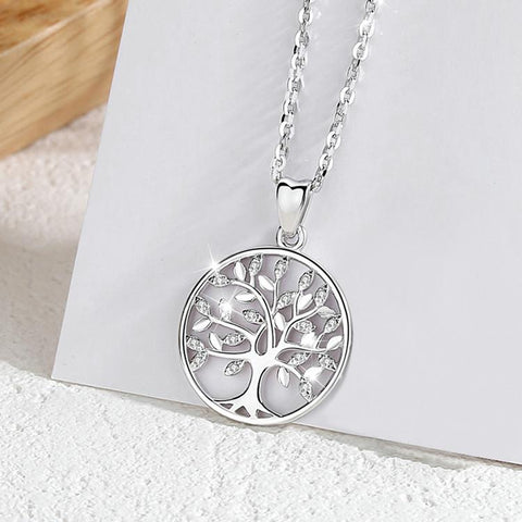 100% 925 Sterling Silver Tree of Life Pendant Necklaces -JW00009-Veeddydropshipping