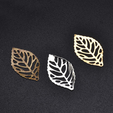 50Pcs Leaves Filigree Metal Crafts Jewelry DIY Wedding -JW00529-Veeddydropshipping