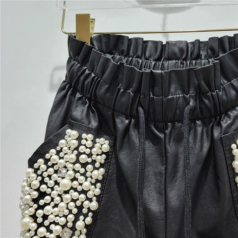 European Style black Shorts Women-WF00671-Veeddydropshipping