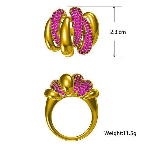 Big Rings With Cubic Zirconia Stones Wedding Engagement Jewelry -JW00393-Veeddydropshipping