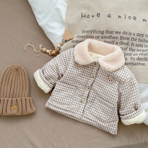 Girl Boy Winter Warm Plaid Coat-Veeddydropshipping