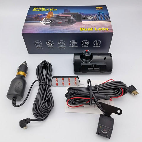 HD Car Video Recorder 2 Lens Hidden Car Driving Dash Cam 3.0inch IPS-AM00565-Veeddydropshipping
