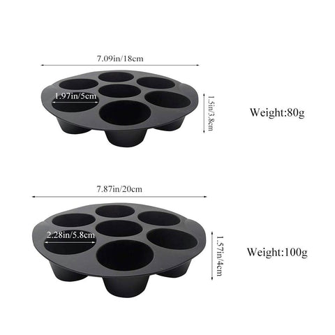 7 Cups Air Fryer Muffin Silicone Mold Round-HA01165-Veeddydropshipping