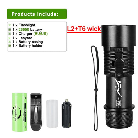 10000Lumens Professional Diving Flashlight Rechargeable XHP160 Diving Torch-TI00956-Veeddydropshipping