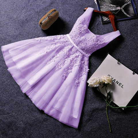 Elegant Sexy Prom Dress Short V Neck-WF01552-Veeddydropshipping