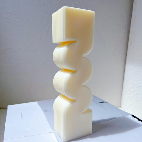 Ribbed Pillar Mould Aesthetic Wave Tall Wax Silicone-HA00052-Veeddydropshipping
