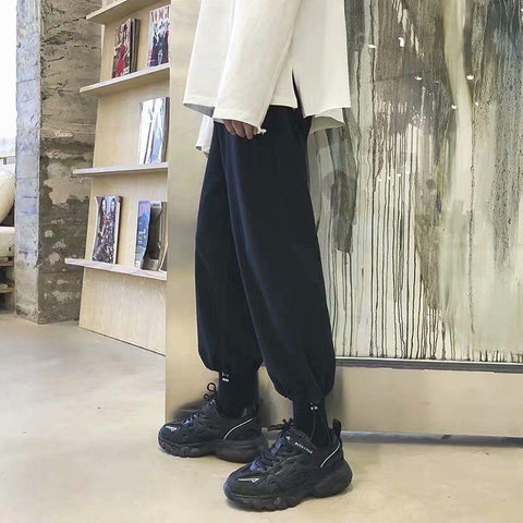 Casual Trousers Black Cargo Pants Design Slimming-MF00421-Veeddydropshipping