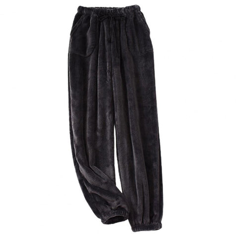 Ankle-banded Fleece Thicken Cold-proof Drawstring Pockets Men Trousers-MF01604-Veeddydropshipping