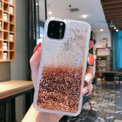 For iPhone 14 13 12 11 Pro Max XR XS X 8 Liquid Quicksand Shockproof Case Cover-PA00162-Veeddydropshipping