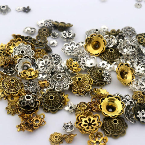 Tibetan Copper Metal Loose Spacer Bead Caps For Making DIY -JW01630-Veeddydropshipping