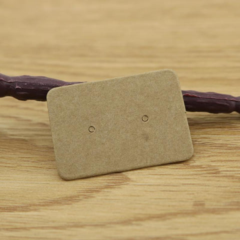 100pcs  Jewelry Ear Studs Display Cards Thick Kraft Paper -JW01656-Veeddydropshipping