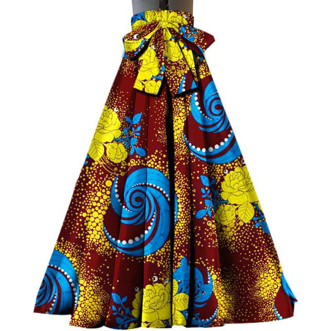 African High Waist Clothing Ankara Long Skirt-WF01661-Veeddydropshipping