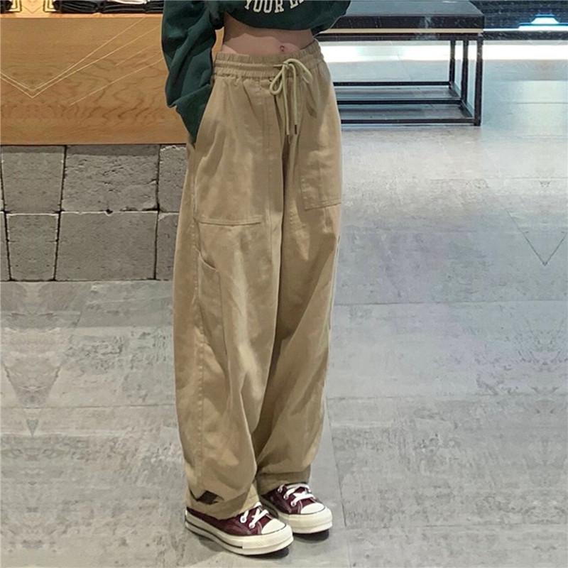 Women Cargo Pants High Waist Baggy Wide Leg Pants-WF00374-Veeddydropshipping