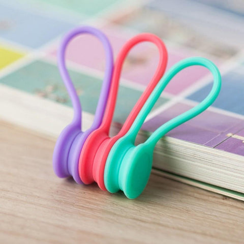 4pcs Cable Organizer Soft Silicone Magnetic Cable Winder Cord Earphone Storage Holder-PA00880-Veeddydropshipping