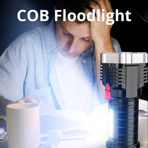 5LED Super Bright LED Flashlight Rechargeable Spotlight with Side-TI00786-Veeddydropshipping
