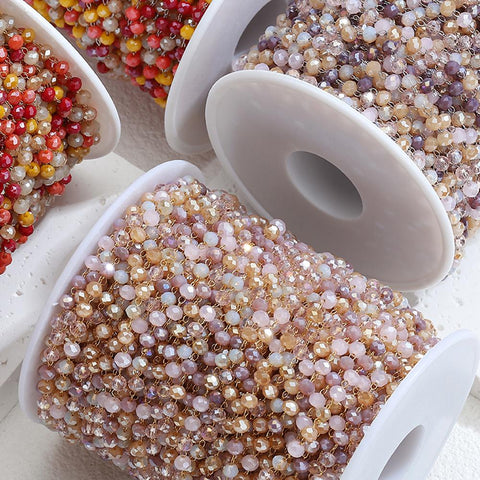 Crystal Stone Stainless Steel Chain for Chain Jewelry Making DIY-JW01587-Veeddydropshipping