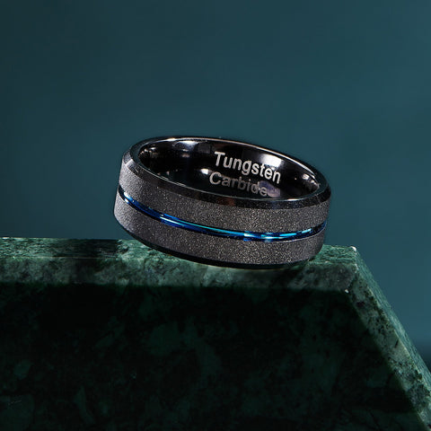Carbide Wedding Rings for Men Bule Engagement Charm Jewelry -JW00407-Veeddydropshipping