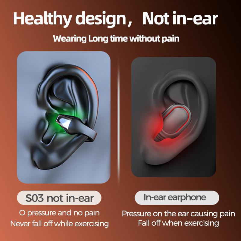 NEW Bone Conduction Earphone Bluetooth 5.2 Ear Clip on Ear Earring-Veeddydropshipping