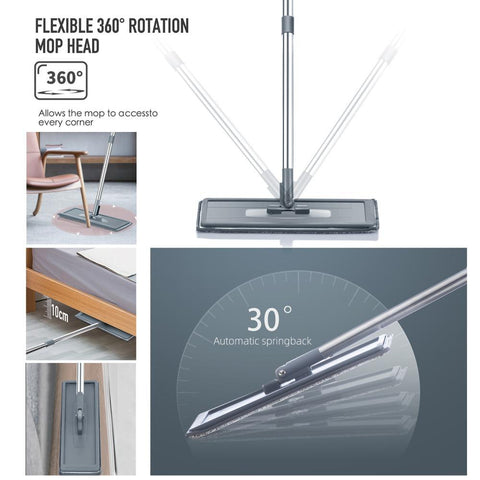 Hand Free Flat Floor Mop And Bucket Set-HA01076-Veeddydropshipping