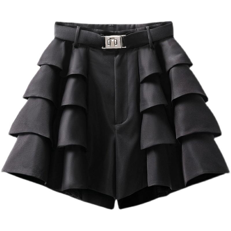 Women High Waist Wide Leg Shorts Skirts-WF00538-Veeddydropshipping