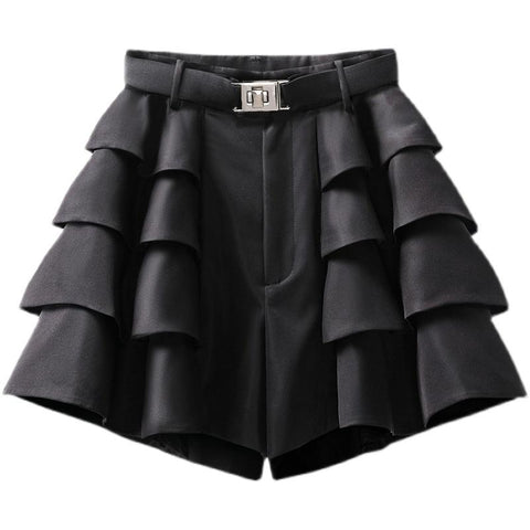 Women High Waist Wide Leg Shorts Skirts-WF00538-Veeddydropshipping