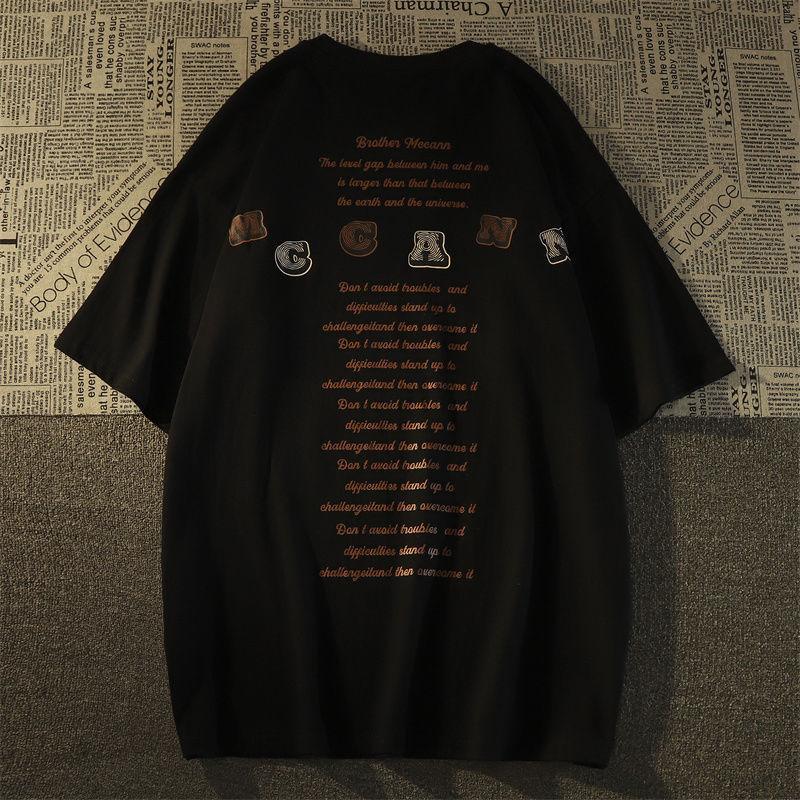 sleeved men summer American retro loose casual-