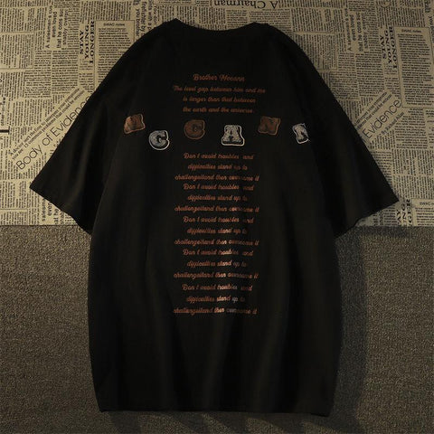 sleeved men summer American retro loose casual-
