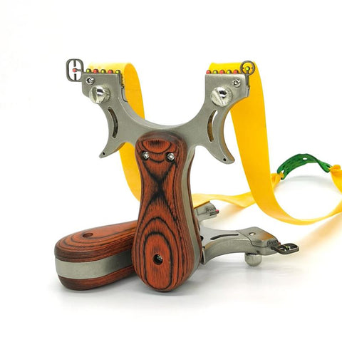 Quality Stainless Steel Catapult with Flat Rubber Band Outdoor Shooting-OS01443-Veeddydropshipping