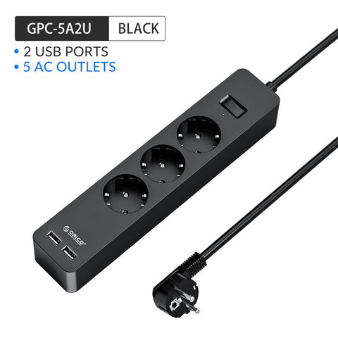 Electronic Socket Power Strip Socket 3AC 5 AC Outlet With 2 USB Port Smart EU-CE00107-Veeddydropshipping