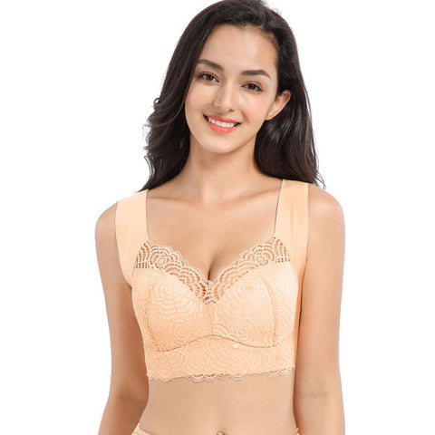 Sexy Lace Comfort Wire-Free Bra Plus Size-WF00751-Veeddydropshipping
