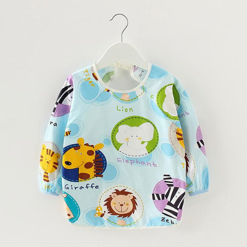 Baby Kids Toddler Long Sleeve Scarf Waterproof Art Smock Feeding Bib-TB00341-Veeddydropshipping