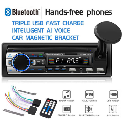 2 din car radio 12V 24V Bluetooth V5.0 Car Audio Stereo In-dash FM Aux-AM00544-Veeddydropshipping