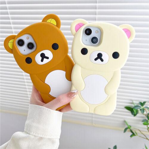 Cute Bear Cartoon Silicone Soft Phone Case Cover for iPhone 11 13 14 Pro Max-PA00148-Veeddydropshipping