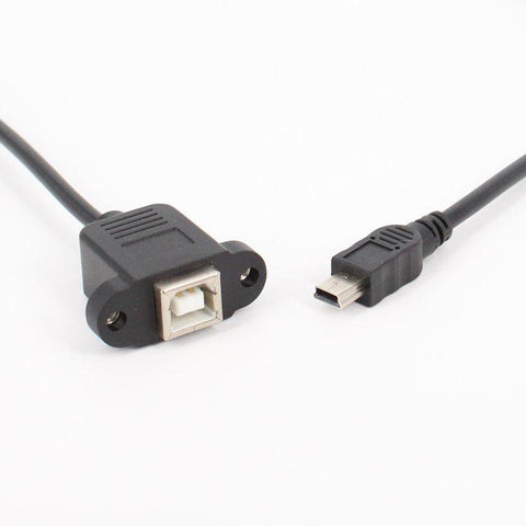 90 Degree Left Angled Micro USB 5pin otg Cable Male to USB B Female Panel Mount Type -CE00145-Veeddydropshipping