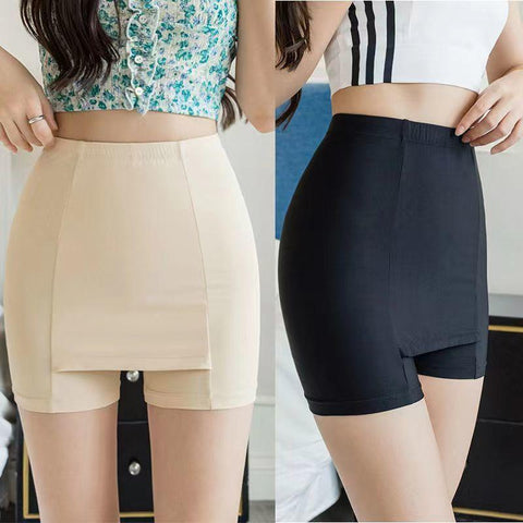 Ice Silk High Waist Safety Pants-WF00973-Veeddydropshipping