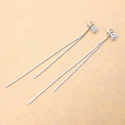 Gold Color Long Crystal Tassel Dangle Earrings for Women  -JW00184-Veeddydropshipping