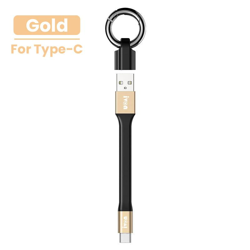 2 in 1 USB Mobile Data Cable Portable Short Mini Keychain-Veeddydropshipping