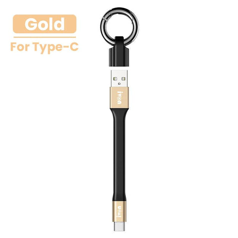 2 in 1 USB Mobile Data Cable Portable Short Mini Keychain-Veeddydropshipping