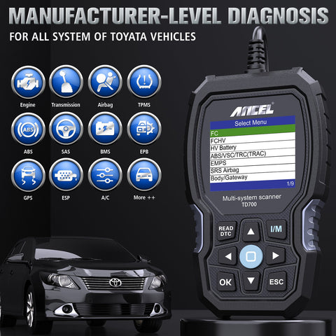 ANCEL TD700 OBD2 Scanner Full Systems Diagnostic Tool For Toyota-AM00264-Veeddydropshipping