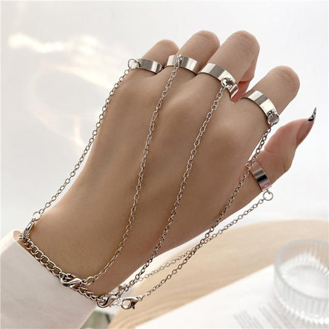 Bracelet  Finger Ring Set  Open Couple Fashion Jewelry