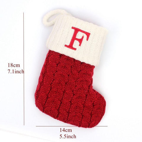 Christmas Knitting Socks A-Z Alphabet Pendant Socks-HA00763-Veeddydropshipping