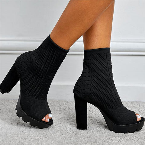Platform Peep Toe Sandals Boots Nightclub Summer Sandles-BS01025-Veeddydropshipping