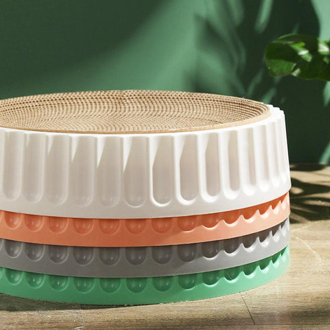 Round Cat Scratcher Pad Grinding Claws Cardboard-HA01418-Veeddydropshipping
