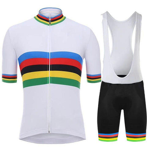 2020 World Champion Cycling Jersey Set White Pro Cycling Clothing Road Bike -OS00460-Veeddydropshipping