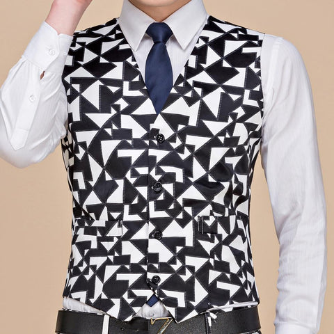 Suit Vest Men New Slim Fit Sleeveless Vest Waistcoat-MF01305-Veeddydropshipping