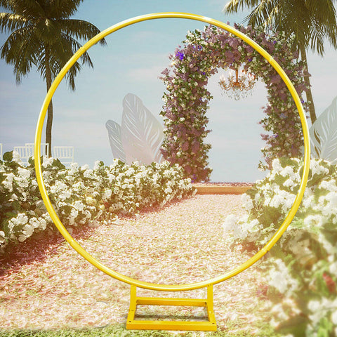 Wedding Arch Gold Round Frame Stand-HA01647-Veeddydropshipping