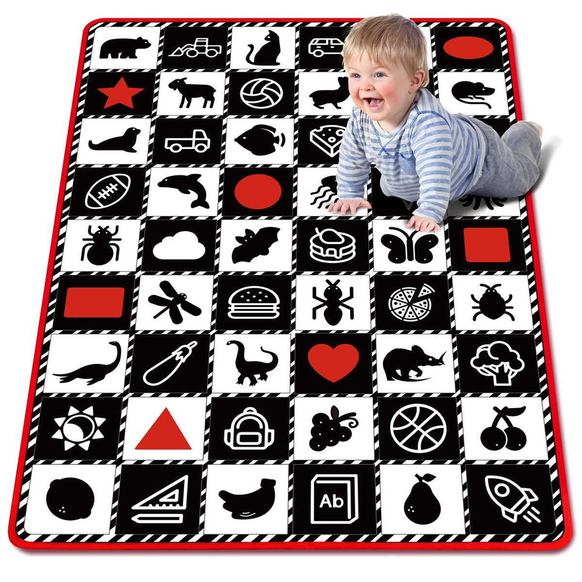 teytoy Tummy Time Training Baby Play Mat - Black and white high contrast-TB00508-Veeddydropshipping